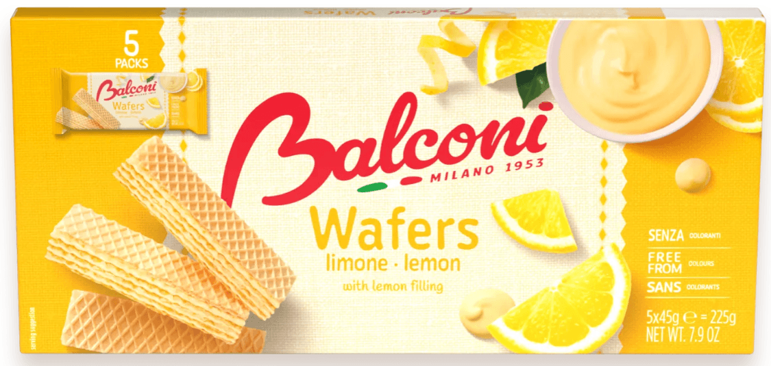 Wafer citron 5x45g - Grossiste Biscuit Hauts-de-France