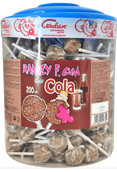Sucettes gum cola - Grossiste Confiserie Hauts-de-France