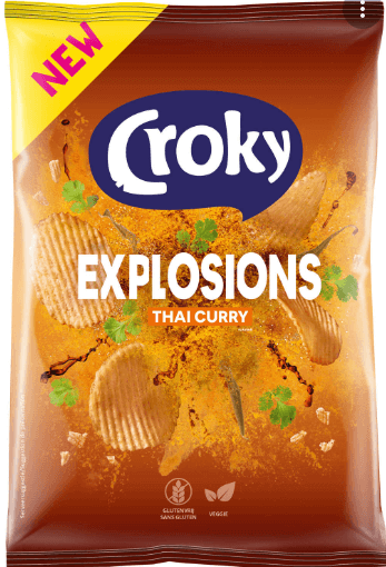 Chips Croky thai/curry 40g - Grossiste Snack Hauts-de-France