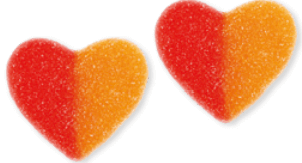 Cœur de pêche sucrée 1kg - Grossiste Confiserie Hauts-de-France