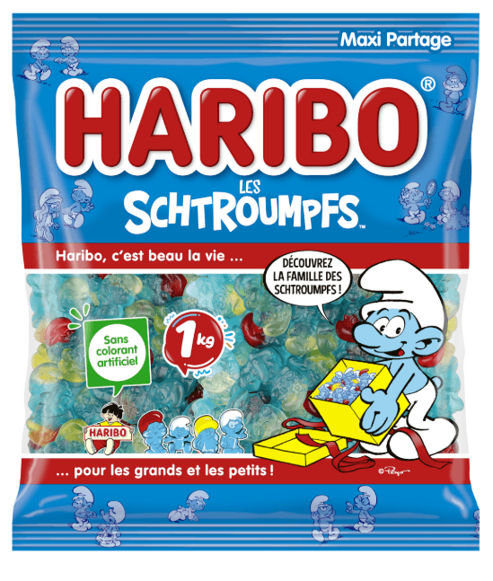 Haribo schtroumpfs 1kg - Grossiste Confiserie Hauts-de-France