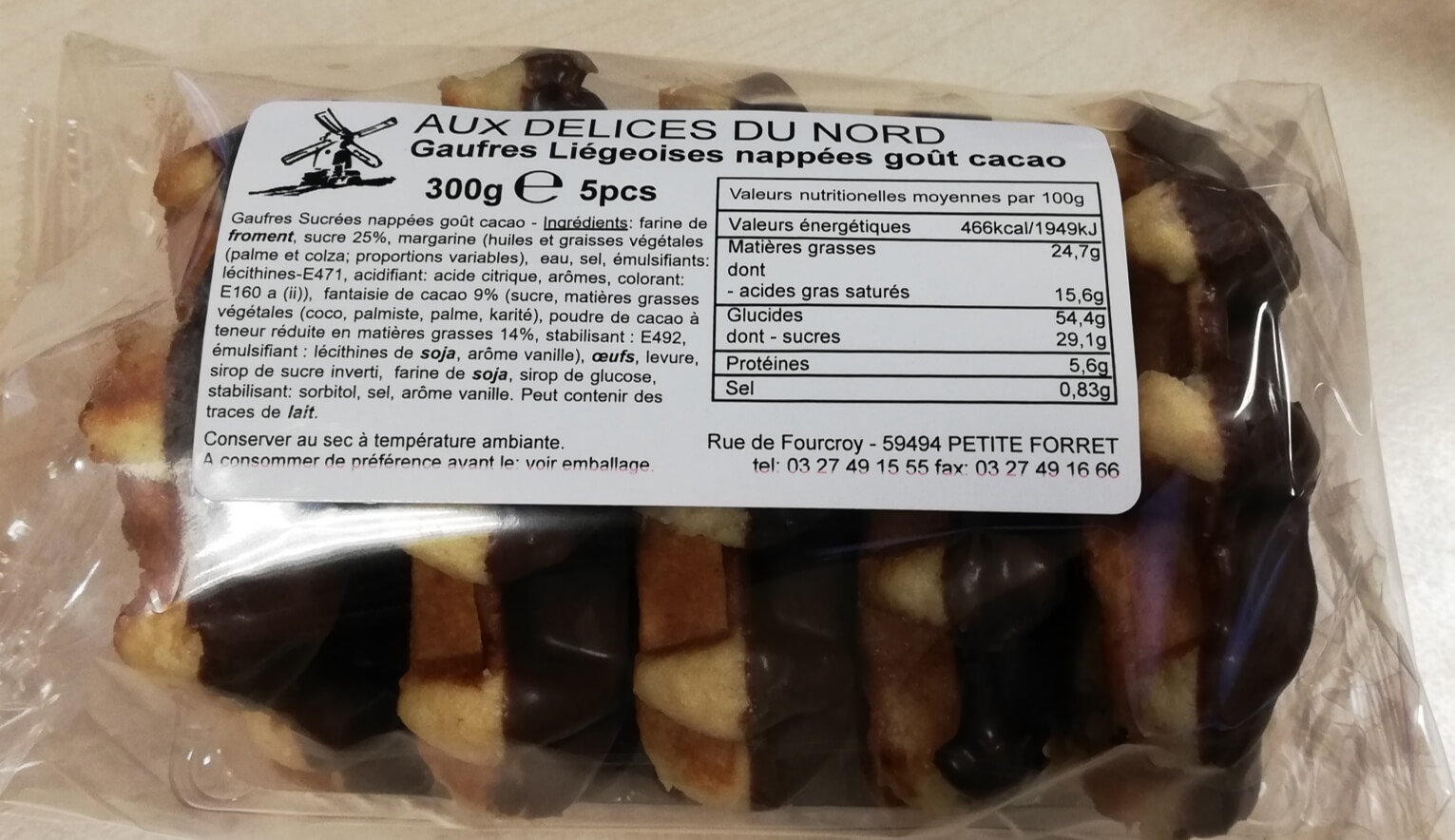 Gaufres de Lièges chocolat - Grossiste Biscuit Hauts-de-France